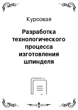 Курсовая: Разработка технологического процесса изготовления шпинделя