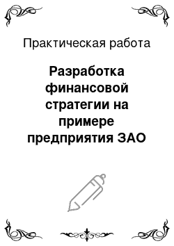 Практическая работа: Разработка финансовой стратегии на примере предприятия ЗАО «Марийский завод силикатного кирпича»