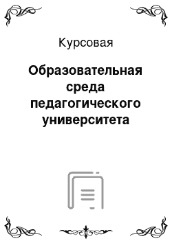 Курсовая: Образовательная среда педагогического университета