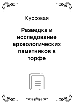 Курсовая: Разведка и исследование археологических памятников в торфе