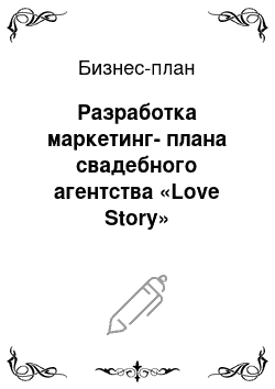 Бизнес-план: Разработка маркетинг-плана свадебного агентства «Love Story»