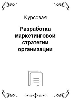 Курсовая: Разработка маркетинговой стратегии организации