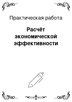 Практическая работа: Расчёт экономической эффективности