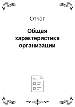 Отчёт: Общая характеристика организации