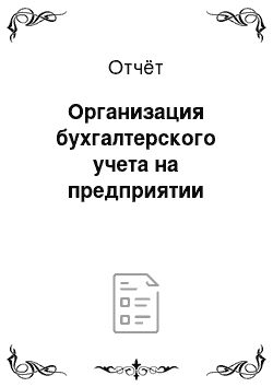 Отчёт: Организация бухгалтерского учета на предприятии