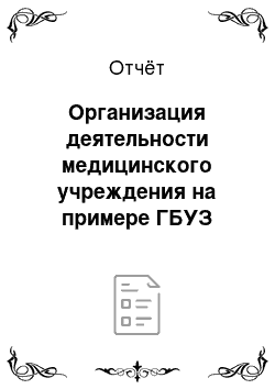 Отчёт: Организация деятельности медицинского учреждения на примере ГБУЗ «Республиканский перинатальный центр»