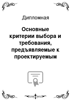 Дипломная: Основные критерии выбора и требования, предъявляемые к проектируемым электротехническим устройствам летательного аппарата