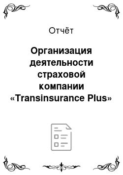 Отчёт: Организация деятельности страховой компании «Transinsurance Plus»