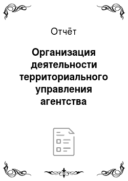 Отчёт: Организация деятельности территориального управления агентства лесного хозяйства Иркутской области по Братскому лесничеству