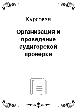 Курсовая: Организация и проведение аудиторской проверки