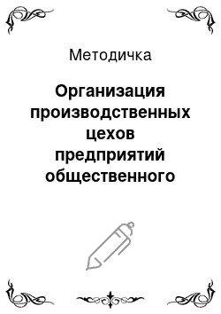 Методичка: Организация производственных цехов предприятий общественного питания