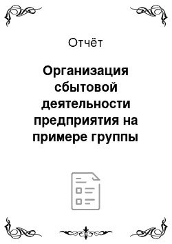 Отчёт: Организация сбытовой деятельности предприятия на примере группы «Лукойл»