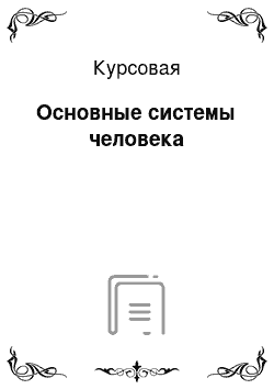 Курсовая: Основные системы человека