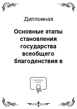 Дипломная: Основные этапы становления государства всеобщего благоденствия в США в ХХ веке