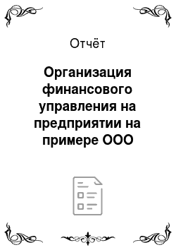 Отчёт: Организация финансового управления на предприятии на примере ООО «Алтай-Трубопласт»