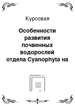 Курсовая: Особенности развития почвенных водорослей отдела Cyanophyta на отвалах гомельского химического завода и прилегающих территориях