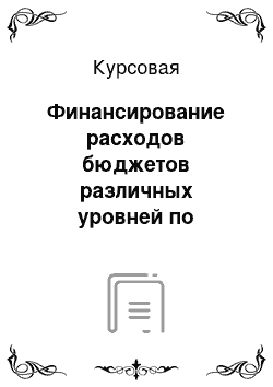 Курсовая: Финансирование расходов бюджетов различных уровней по разделу — межбюджетные трансферты общего характера