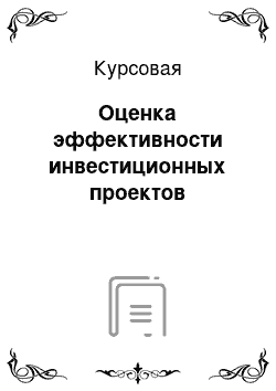 Курсовая: Оценка эффективности инвестиционных проектов