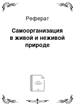 Реферат: Самоорганизация в живой и неживой природе