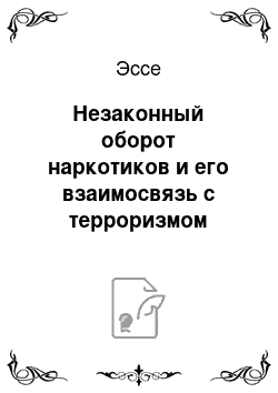 Эссе: Незаконный оборот наркотиков и его взаимосвязь с терроризмом