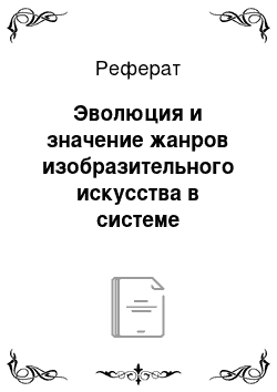 Реферат: Эволюция и значение жанров изобразительного искусства в системе европейской художественной культуры середины 19 и начала 20 вв