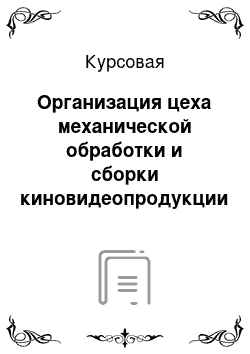 Курсовая: Организация цеха механической обработки и сборки киновидеопродукции