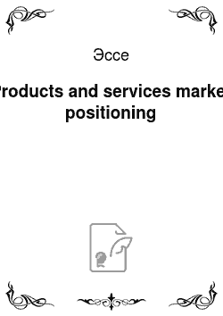 Эссе: Products and services market positioning