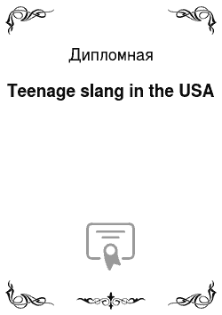 Дипломная: Teenage slang in the USA