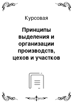 Курсовая: Принципы выделения и организации производств, цехов и участков на химическом предприятии