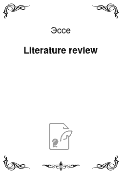 Эссе: Literature review