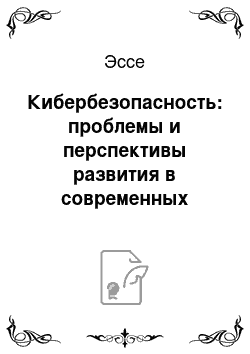 Эссе: Кибербезопасность: проблемы и перспективы развития в современных условиях