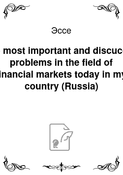 Эссе: The most important and discucced problems in the field of financial markets today in my country (Russia)