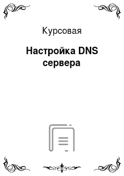 Курсовая: Настройка DNS сервера