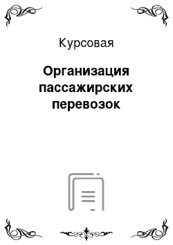 Курсовая: Организация пассажирских перевозок