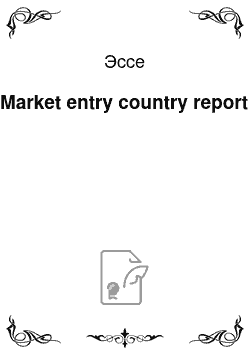 Эссе: Market entry country report