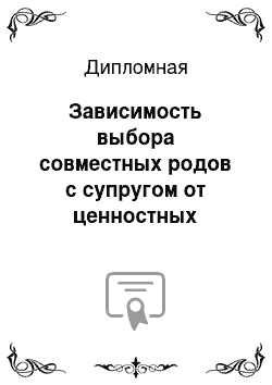 Дипломная: Зависимость выбора совместных родов с супругом от ценностных ориентаций и направленности личности женщины