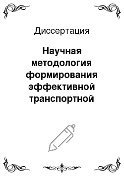 Диссертация: Научная методология формирования эффективной транспортной системы крупного города