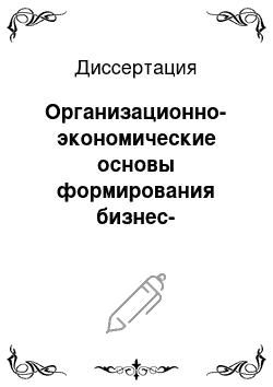 Диссертация: Организационно-экономические основы формирования бизнес-образования для предпринимательства в малых и средних городах