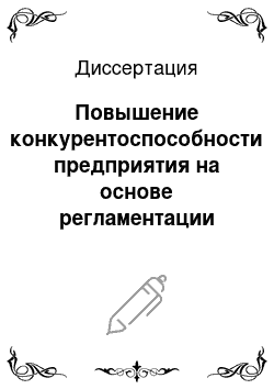 Диссертация: Повышение конкурентоспособности предприятия на основе регламентации финансовой деятельности