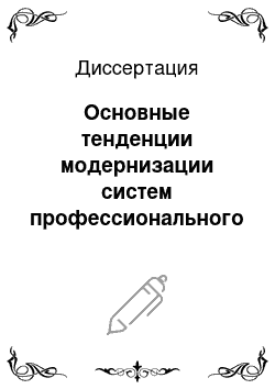 Диссертация: Основные тенденции модернизации систем профессионального образования в Китае и России (сравнительный анализ)