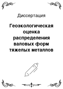 Диссертация: Геоэкологическая оценка распределения валовых форм тяжелых металлов в почвах Костромской области