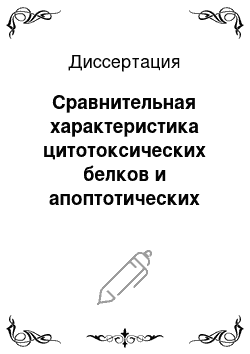 Диссертация: Сравнительная характеристика цитотоксических белков и апоптотических процессов в клетках лимфоидной и нелимфоидной природы