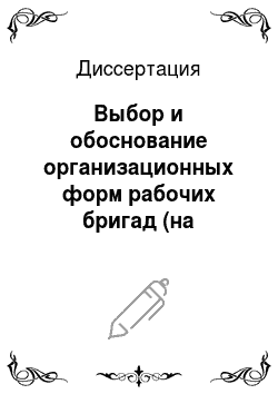 Диссертация: Выбор и обоснование организационных форм рабочих бригад (на материалах цветной металлургии Казахской ССР)