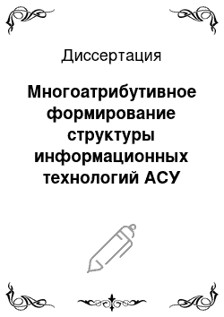 Диссертация: Многоатрибутивное формирование структуры информационных технологий АСУ Красноярской железной дороги