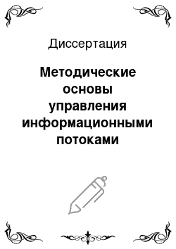 Диссертация: Методические основы управления информационными потоками автотранспортных предприятий