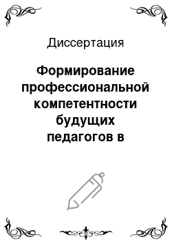 Диссертация: Формирование профессиональной компетентности будущих педагогов в процессе изучения иностранного языка