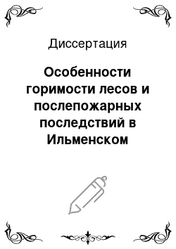 Диссертация: Особенности горимости лесов и послепожарных последствий в Ильменском государственном заповеднике