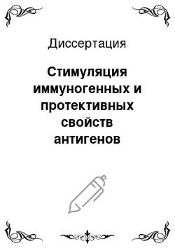 Диссертация: Стимуляция иммуногенных и протективных свойств антигенов возбудителя мелиоидоза цитокинами