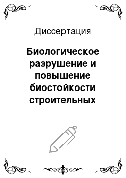 Диссертация: Биологическое разрушение и повышение биостойкости строительных материалов