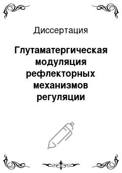 Диссертация: Глутаматергическая модуляция рефлекторных механизмов регуляции кардиореспираторной системы